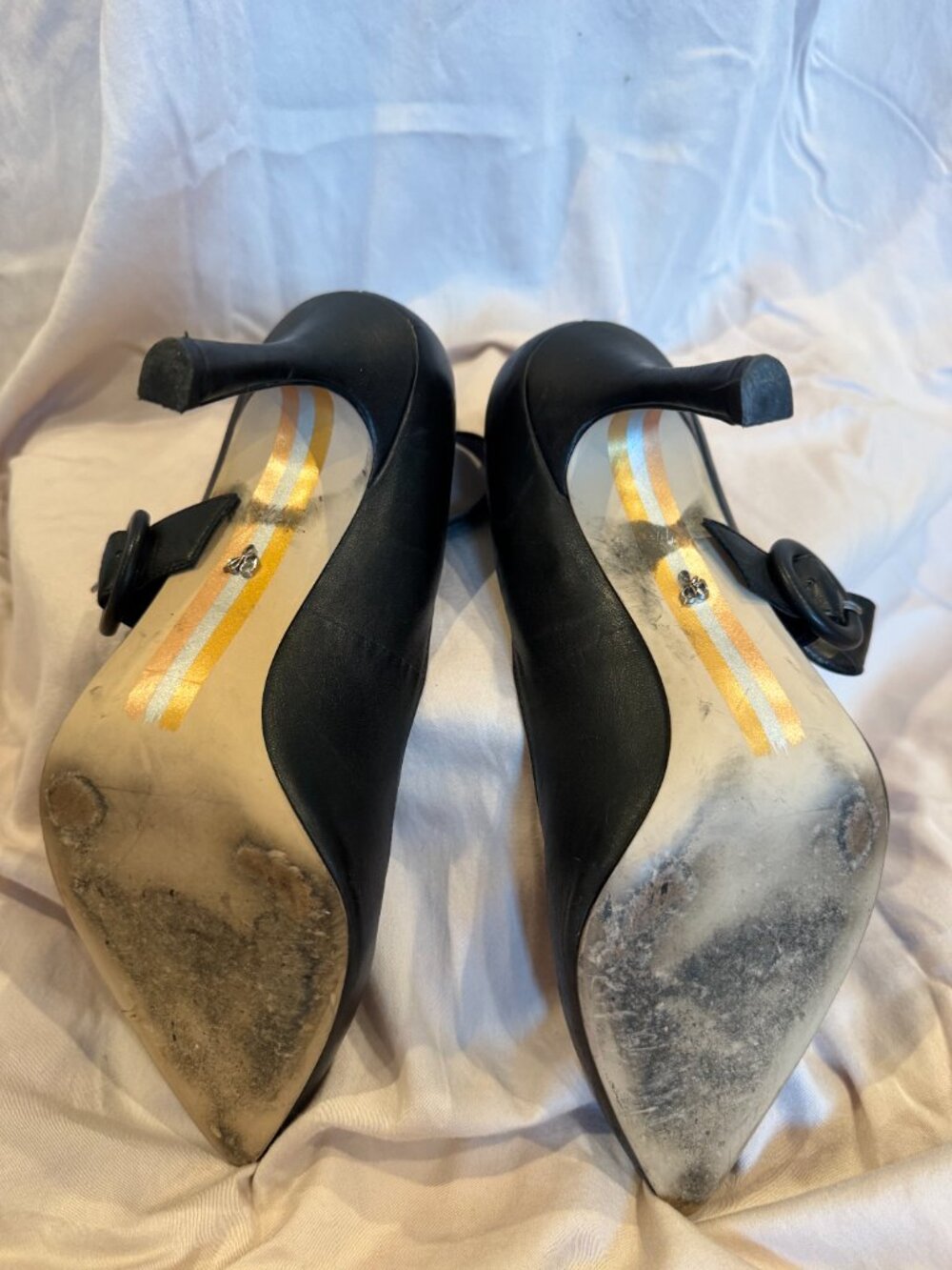 Sam Edelman Black Stiletto Leather 4" Heels - Picture 4 of 4